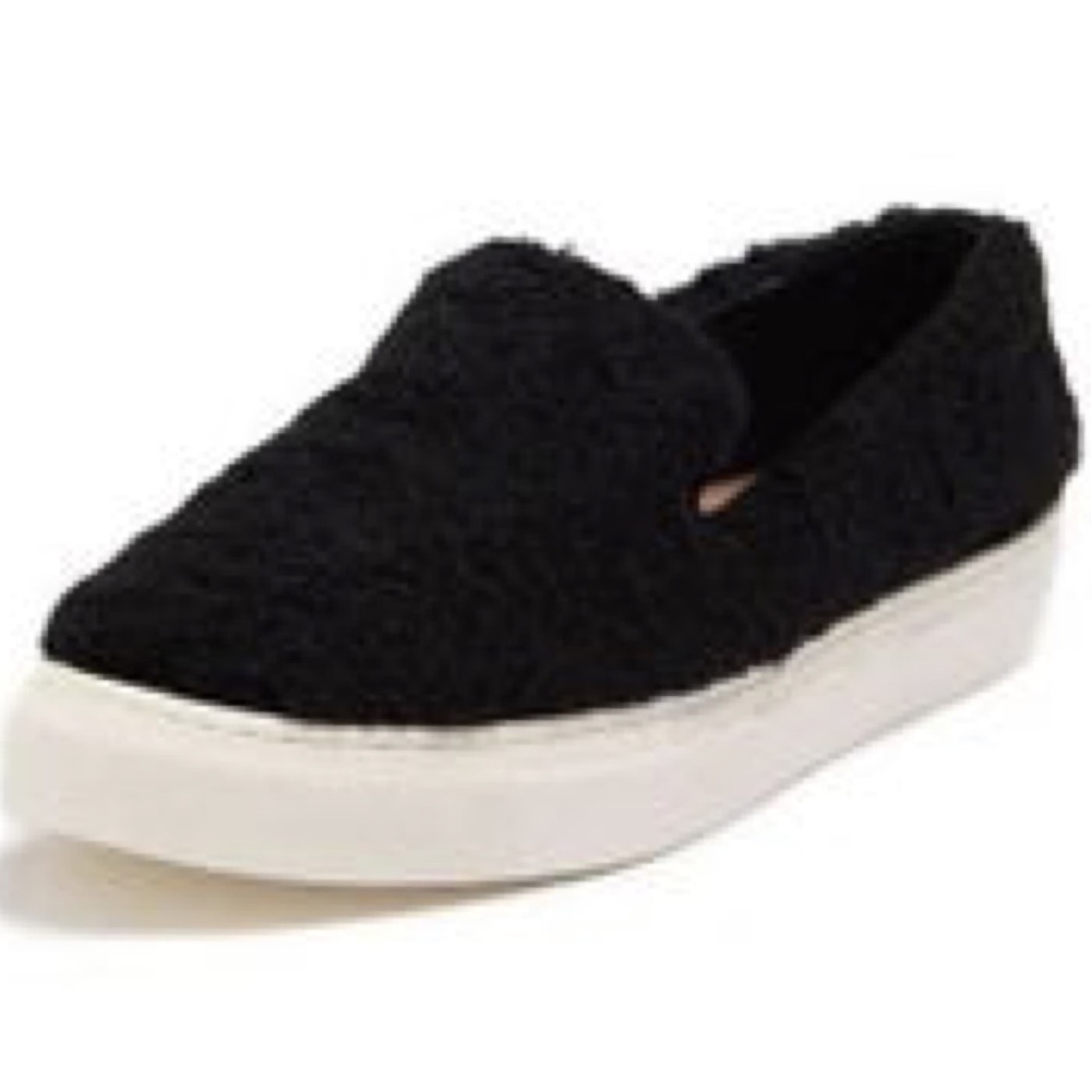 Steven New York Kimbel Black Faux Shearling Slip-On Sneaker Size 8.5